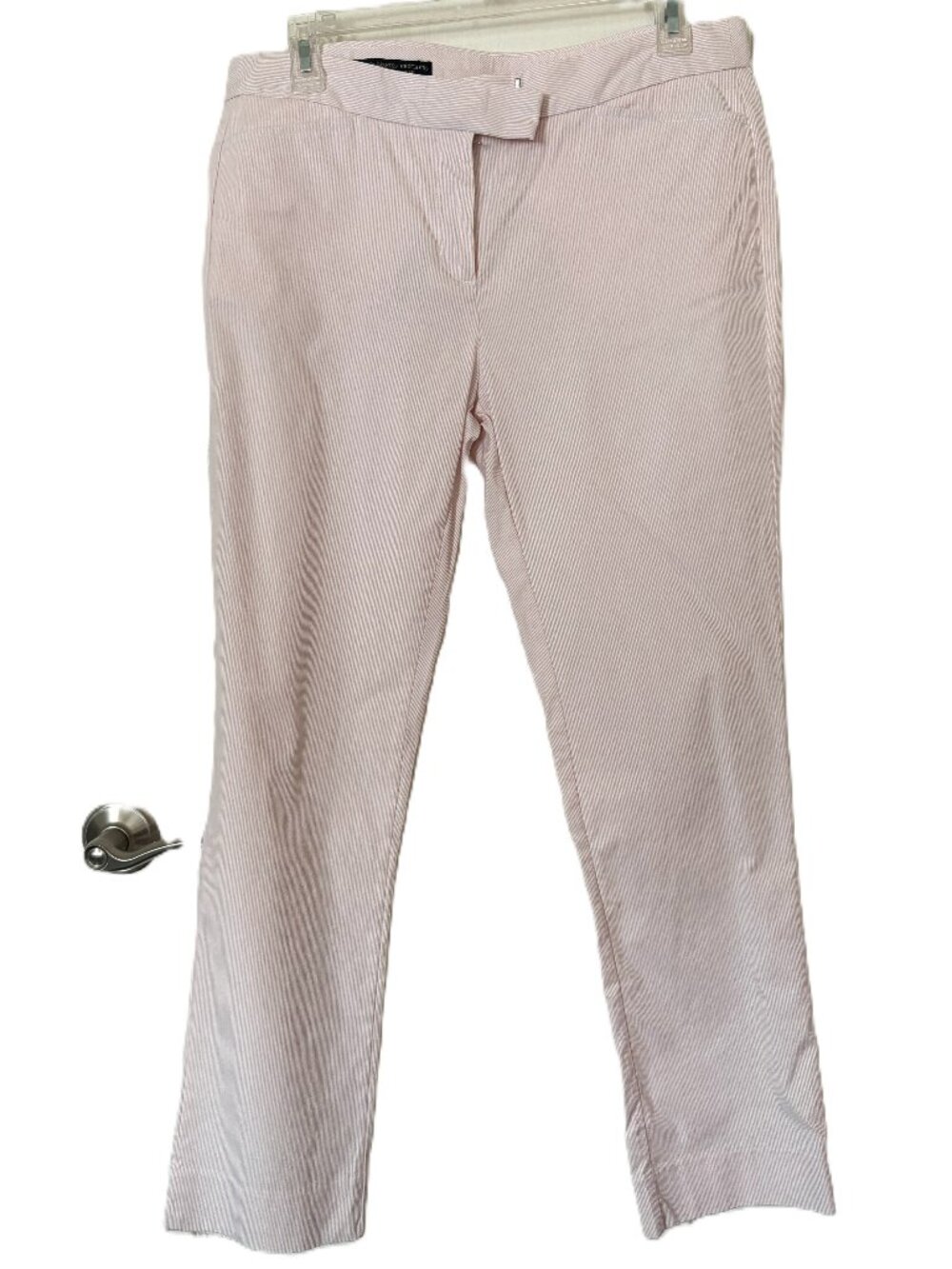 Brooks Brothers 346 Cotton Blend Pink Stripe Women Sz 6 Natalie Fit Ankle Pants